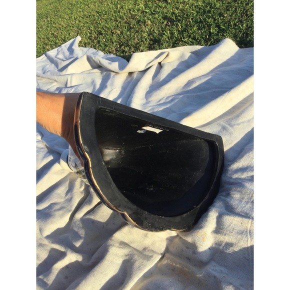 Ceramic wall pocket floral butterfly 14” blue white farmhouse cottagecore garden - Picture 6 of 12